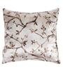 Brown Floral Polyester Blend 16 x 16 Inches Cushion Covers (Set of 5)