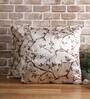 Brown Floral Polyester Blend 24 x 24 Inches Cushion Covers (Set of 2)