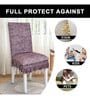 Brown Printed Polyester Blend 14x45 Inches Chair Covers (Set of 4)
