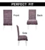 Brown Printed Polyester Blend 14x45 Inches Chair Covers (Set of 4)