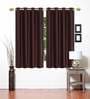 Brown Solid Polyester 5 Ft Light Filtering Eyelet Window Curtains (Set of 2)