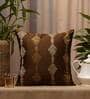 Brown Traditional Polyester Blend 16 x 16 Inches Cushion Cover