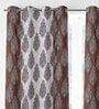 Brown Traditional Polyester 5 Ft Semisheer Eyelet Window Curtains (Set of 2)