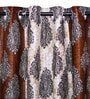 Brown Traditional Polyester 5 Ft Semisheer Eyelet Window Curtains (Set of 2)
