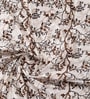 Brown Polyester Floral Light Filtering Eyelet 5 Feet Window Curtains (2 Pc)