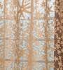 Brown Floral Polyester 5 Ft Sheer Eyelet Window Curtains (Set of 2)