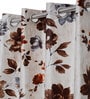 Brown Floral Polyester 5 Ft Semisheer Eyelet Window Curtains (Set of 2)