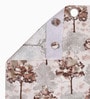 Brown Polyester Floral Light Filtering Eyelet 7 Feet Door Curtains (2 Pc)