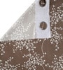 Brown Polyester Floral Light Filtering Eyelet 7 Feet Door Curtains (2 Pc)