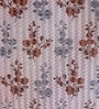 Brown Polyester Floral Light Filtering Eyelet 7 Feet Door Curtains (2 Pc)