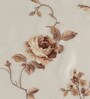 Brown Polyester Floral 7ft Sheer Eyelet 1 Pc Door Curtain