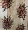 Brown Floral Polyester 7 Ft Blackout Eyelet Door Curtains (Set of 2)