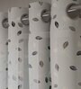 Brown Floral Polyester 7 Ft Sheer Eyelet Door Curtains (Set of 2)