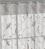 Brown Floral Polyester 7 Ft Sheer Eyelet Door Curtain