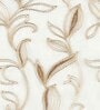 Brown Floral Polyester 7 Ft Sheer Eyelet Door Curtain