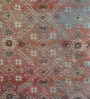 Brown Polyester Floral 7ft Sheer Fabric Loops Door Curtain