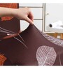 Brown Polyester Floral Stretchable Chair Cover (1Pc)