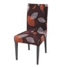 Brown Polyester Floral Stretchable Chair Cover (1Pc)