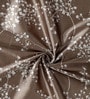 Brown Polyester Floral Light Filtering Eyelet 9 Feet Door Curtains (2 Pc)