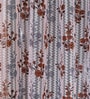Brown Polyester Floral Light Filtering Eyelet 9 Feet Door Curtains (2 Pc)