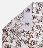 Brown Polyester Floral Light Filtering Eyelet 9 Feet Door Curtains (2 Pc)