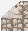 Brown Polyester Floral Light Filtering Eyelet 9 Feet Door Curtains (2 Pc)