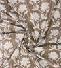 Brown Polyester Floral Light Filtering Eyelet 9 Feet Door Curtains (2 Pc)