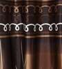 Brown Polyester Floral Curtain 7ft Semisheer Eyelet Door