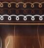 Brown Polyester Floral Curtain 7ft Semisheer Eyelet Door