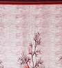 Maroon Floral Polyester 5 Ft Semisheer Eyelet Window Curtains (Set of 2)