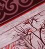 Maroon Floral Polyester 5 Ft Semisheer Eyelet Window Curtains (Set of 2)