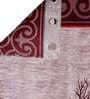 Maroon Floral Polyester 7 Ft Semisheer Eyelet Door Curtains (Set of 2)