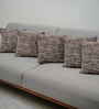Brown Polyester Geometric 16x16 inches Cushion Covers Set of 5