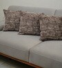 Brown Polyester Geometric 18x18 inches Cushion Covers Set of 3