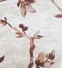 Brown Floral Polyester 8 Ft Light Filtering Eyelet Door Curtain