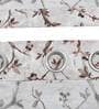 Brown Floral Polyester 8 Ft Light Filtering Eyelet Door Curtain