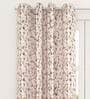 Brown Floral Polyester 8 Ft Light Filtering Eyelet Door Curtain
