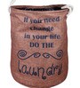 Brown Polyester Slub 50 Ltr (1Pc) Laundry Basket with Lid