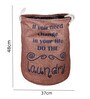 Brown Polyester Slub 50 Ltr (1Pc) Laundry Basket with Lid
