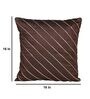 Brown Striped Polyester 16 x 16 Inches Cushion Covers (Set of 2)
