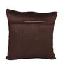 Brown Striped Polyester 16 x 16 Inches Cushion Covers (Set of 2)