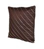 Brown Striped Polyester 16 x 16 Inches Cushion Covers (Set of 2)