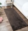 Brown Polyester 24 x 60 Inches Machine Made Floor Runner
