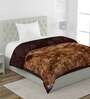Brown Polyester Solid 350 GSM Single Bed Quilt