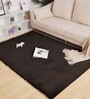 Brown Solid Polyester 4 ft x 6 ft Machine Made Carpet