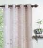 Brown Solid Polyester 5 Ft Sheer Eyelet Window Curtains (Set of 2)