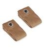 Brown Polyester Solid 7 ft Light Filtering Eyelet (Set of 2) Door Curtains
