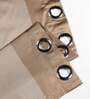 Brown Polyester Striped 5 Ft Blackout Eyelet 2 Window Curtains