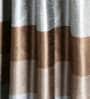 Brown Polyester Striped 5 Ft Blackout Eyelet 2 Window Curtains