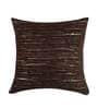 Brown Textured Polyester 16 x 16 Inches Cushion Covers (Set of 5)